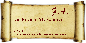 Fandunace Alexandra névjegykártya